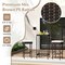 Patio Rattan Barstools Set of 4 with Footrest and Soft Cushions for Backyard Balcony